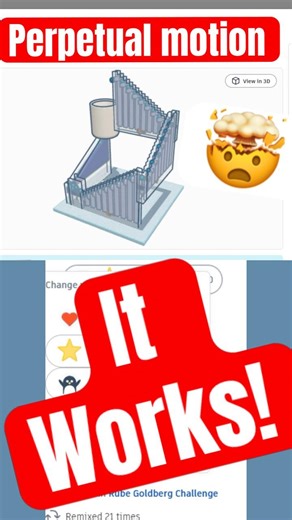 Awesome Tinkercad Designs: Perpetual Motion Machine HLMT23 tag 💯🚨