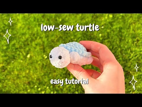 Almost NO-SEW Mini Turtle Tutorial|Beginners crochet,Easy tutorial