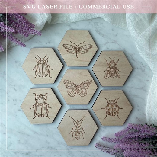Insect Memory Game SVG Laser Cut File Hexagon Bug Matching Game Digital Download Montessori Educational Toy Design Glowforge Lightburn Xtool - Etsy