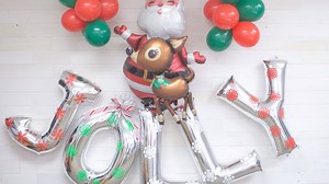 5.9K views · 30 reactions | I am feeling Jolly today! If you know me you know I love balloons and my go-to for balloons is burton + BURTON for all occasions! We had a little fun decorating the studio for the holidays!!! Did you know you can stencil balloons? Check out how we added flair to these letter balloons! | Creative Living with Lynn Lilly | Facebook