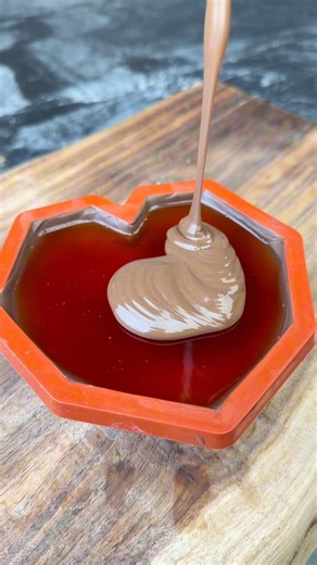 Giant Chocolate Heart with Jelly♥️ ASMR and satisfying #asmr #asmrsounds #chocolate