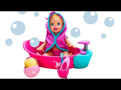 Baby Doll Bath Time! Little Mommy Bubbly Bathtime Deluxe