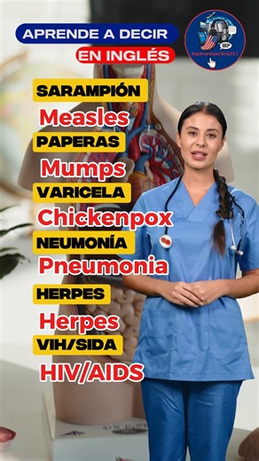 🦠 ¿Cómo se dice “sarampión” en inglés? Aprende estas enfermedades YA! 💉#inglésfácil #inglesparatodos #parati #aprendizaje #inglesparaprincipiantes | Inglesenunclick24/7