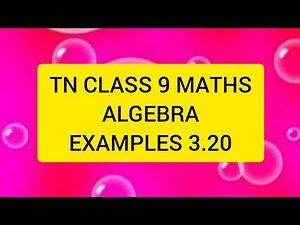 TN CLASS 9 MATHS ALGEBRA EXAMPLES 3.20