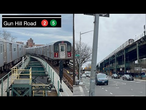 MTA Subway: IRT White Plains Road Line | (2) and (5) Train Action at Gun Hill Road
