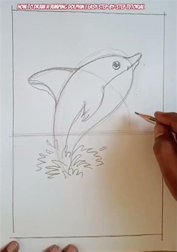 How to Draw a Jumping Dolphin | Easy Step-by-Step Tutorial