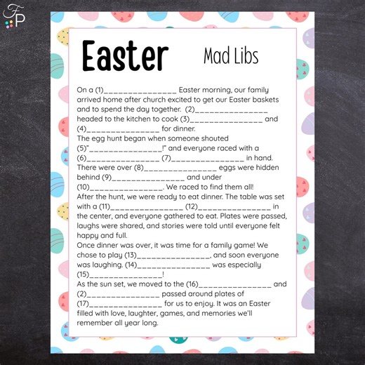 Easter Mad Libs | Printable Easter Party Game for Kids, Adults, Family | Classroom Fun - Etsy