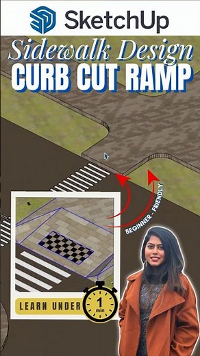 How to Create a Curb Cut Ramp in SketchUp | Sidewalk Design Tutorial #sketchuptutorial