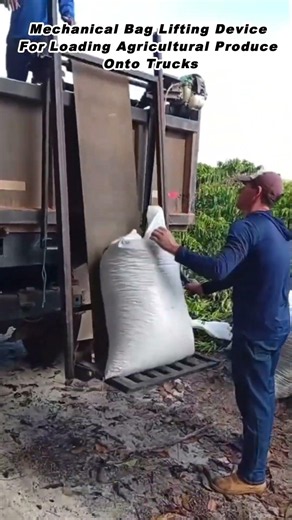 Mechanical Bag Lifting Device For Loading Agricultural Produce Onto Trucks