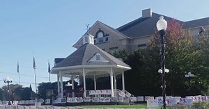 Westmoreland County community supporting breast cancer awareness with gazebo makeover