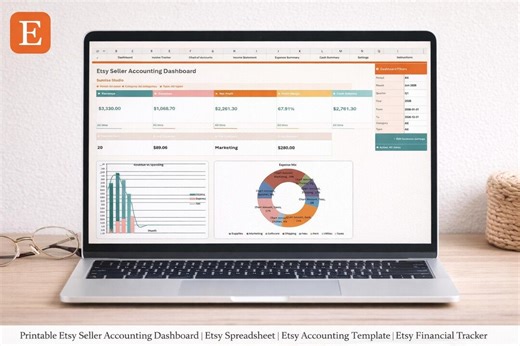 Seller Accounting Spreadsheet | Income Expense Tracker (excel Template) - Etsy