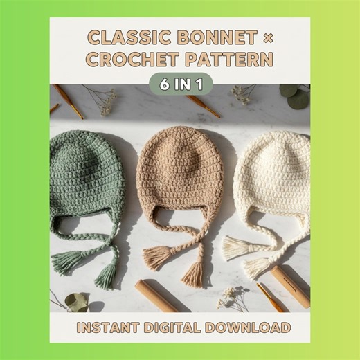Crochet Bonnet Pattern | Easy Vintage Baby Bonnet & Hat | Winter Crochet Hood Scarf Balaclava | Christmas Gift Idea | Instant Download - Etsy