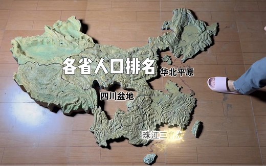 中国各省人口排名，地形图直观我国人口区域分布