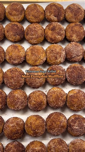 Mini Pumpkin Muffins with Cinnamon Sugar Coating