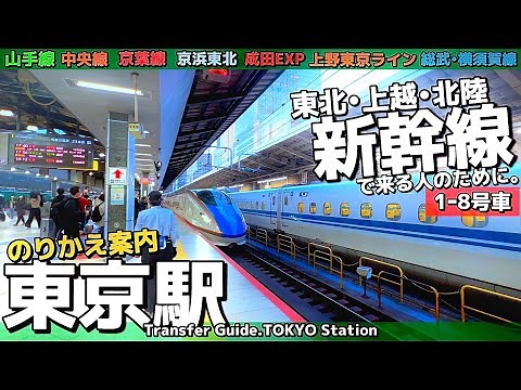 🚅【4K.東京駅】新幹線からJR線乗り換え案内【のりかえガイド|東北上越北陸新幹線|成田エクスプレス|東京観光】Transfer Guide.TOKYO Sta.Shinkansen-JR lines