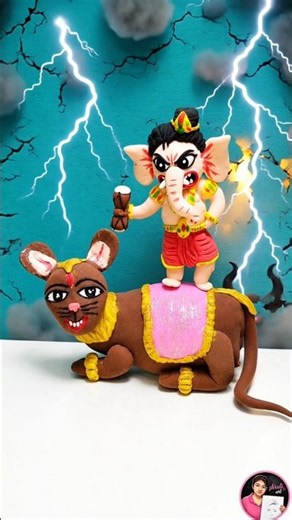 DIY Clay Ganesh Ji with Mushakraj Making at Home | Ganesh Chaturthi Special Art ❤️