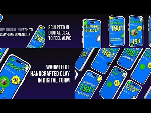 3D Phone Clay Mockup Landscape
