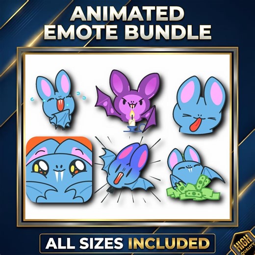 Pack of 26 Animated Bat Emotes | Cute Bat Gifs for Twitch, Kick, Discord, and Youtube | Kawaii Twitch Emote Stickers - Etsy Australia