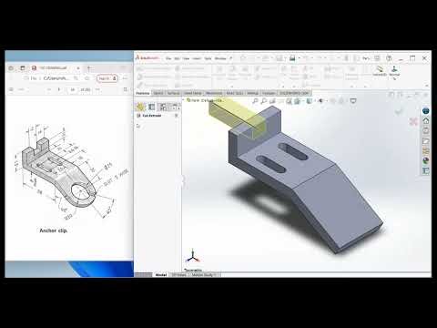 24.Anchor Clip in Solidworks 3D Tutorial l SOLIDWORKS TUTORIAL