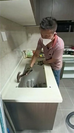 台下盆旧改台中盆微尘施工#台中盆#装修Old Underfloor Basin Renovation Taichung Basin Dust Construction # Decoration