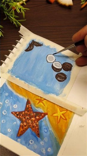 🌊🥥 Sea moodboard part 02 with coconut painting ✨#SeaMoodboard #CoconutPainting #astheticmoodboard