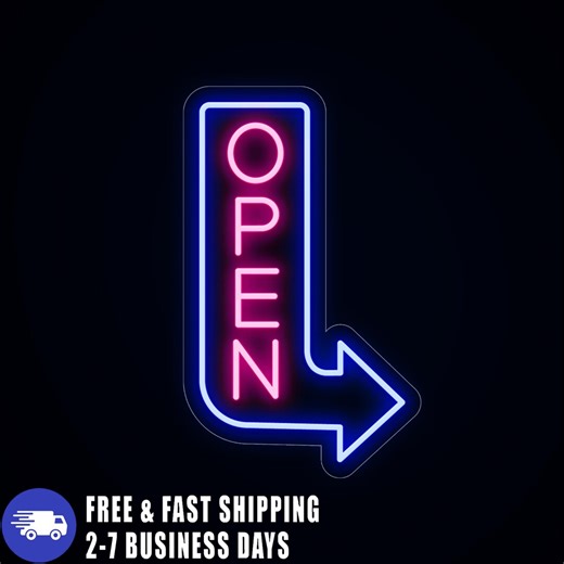 Open Neon Bar Outdoor Arrow Sign, Light UP Open Led Sign, Shop Business Led Open Sign, Direction Arrow Business Neon Sign - Etsy
