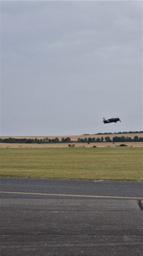 Grumman F8F Bearcat taking off at Duxford American Flying Day 2025