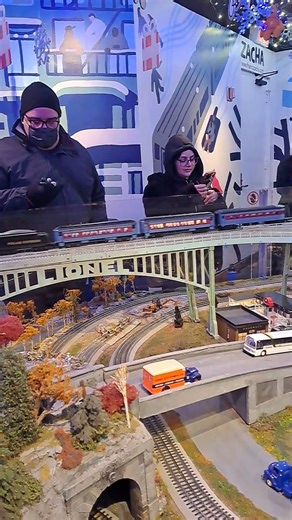 Polar Express model going in and out of tunnel at Train Show