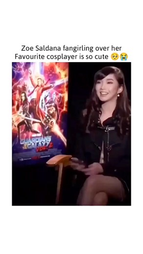 CelebBitesdaily on Instagram: "Zoe Saldana, the actress who brings the deadly assassin Gamora to life in the Marvel Cinematic Universe, once experienced a wonderfully pure fan-girl moment when encountering a cosplayer of her own character. While being interviewed on a red carpet for *Guardians of the Galaxy*, a stunningly accurate Gamora cosplayer walked by . Saldana's reaction was completely priceless and genuine. She immediately paused her interview, her eyes widening in sheer awe and admirati