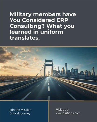 Have You Considered ERP Consulting Everything you learned in uniform translates directly.