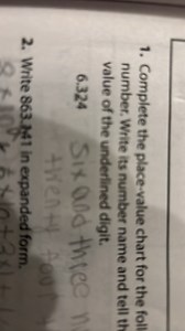 Complete the place-value chart for the following number. Write ... | Filo