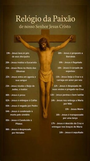 Relógio da Paixão de Nosso Senhor Jesus Cristo ✝
