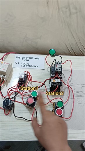 Two Station push button controls magnetic contactor with two position switch condition sequence #electrician #control #power #technician #SWITCH #wiring #engineering #outlet #diy #electrical | Electricians Guide