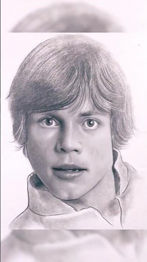 The Process Of Drawing Luke Skywalker With Full Shading #drawing #art #shorts #shortvideo