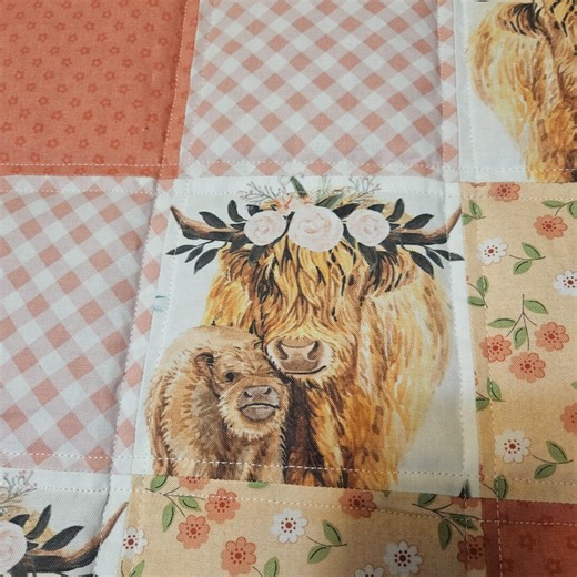 Highland Cow Baby Quilt. Shaggy Cow Baby Quilt - Etsy