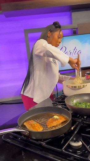 God’s Blessings Gets Bigger & Better. So Excited God Has Made Another Business Out Of Something That I Truly Enjoy Serving Others Cooking! 😋Thanks @portiatvshow For Having Me Today 👩🏾‍🍳💜 | Ghetto Girlz Eat