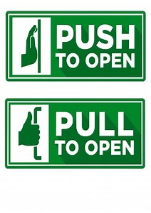 Push / Pull Door Stickers Self Adhesive Signs | Business Shop Office Safety Labels - Etsy UK