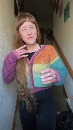 No pattern moss stitch cardigan. Lion brand yarn bonus bundle in the color Sasquatch. Top button wasn’t needed. #crochet