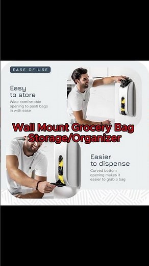 Plastic Wall Mount Kitchen Grocery Bag Storage Organizer