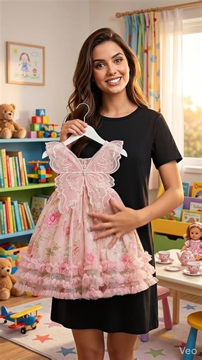 Meninas asas vestido de princesa .