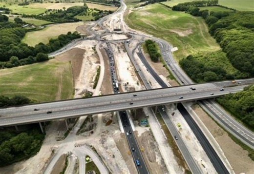 Drone pictures show progress on £92m flyover project