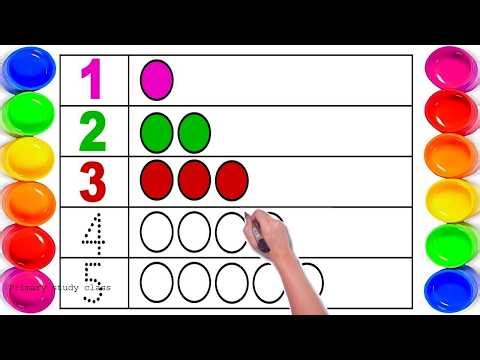 123 , number counting , 1 number 1 shapes ,One two three, learn to count 123456789