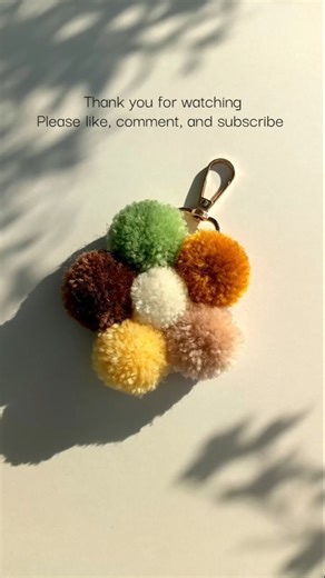 Cute Pom Pom Keychain DIY 🧶✨ Easy & Trending #shorts #keychaindiy