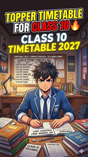 TOOPER TIMETABLE FOR CLASS 10🔥 | CLASS 10 TIMETABLE 2027 #shorts​ #class10​