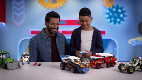 MECCANO Junior, RC Police Car with Working Trunk and Real Tools, Toy Model Building Kit, STEM Toys for Kids Ages 5 and up