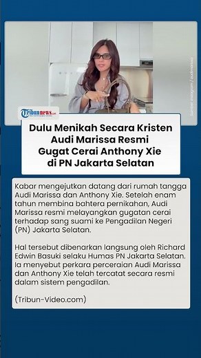 Audi Marissa Resmi Gugat Cerai Anthony Xie di PN Jaksel, Pernikahan Kristen Jadi Sorotan Kini