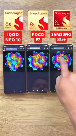 iQOO Neo 10 vs POCO F7 vs S25+ ⚡ GPU Power Test! Snapdragon King? 👑