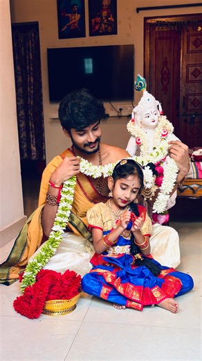 Vignesh🤍 on Instagram: "Story of “Godha”(Andal)✨ Story begins with her birth in Srivilliputhur, a town in Tamil Nadu. “Vishnuchitta” (Periyavar) a devoted Vaishnavite used to string garlands for the deity daily. He discovered a beautiful girl child underneath a Tulasi plant, Believing her to be a divine gift, he named her Godha. Godha grew up in an environment filled with love and devotion to Lord Krishna, an avatar of Lord Vishnu. As she matured into a beautiful young woman, her love for Krish