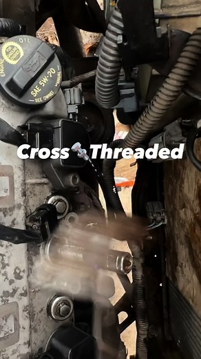 #CrossThreaded my spark plug. Every ‘quick job’ is one crossed thread from being a 3-day ordeal. Had to pursued the plug out slowly by hammer. 1st time tapping new threads. And having to do it semi-blind, down in the spark plug hole, was nerve racking. Once the new threads were cut into the block, we inserted a heli-coil. The Sav-A-Thread kit, saved the day. Hopefully we are getting close to finishing 🙏🏼 #diy #auto #plug #mechanic #truck #car #sav-a-thread #hawaiian