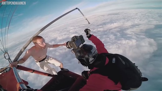Heart-stopping footage of a daredevil who leaped from a plane with no parachute and what happened next
